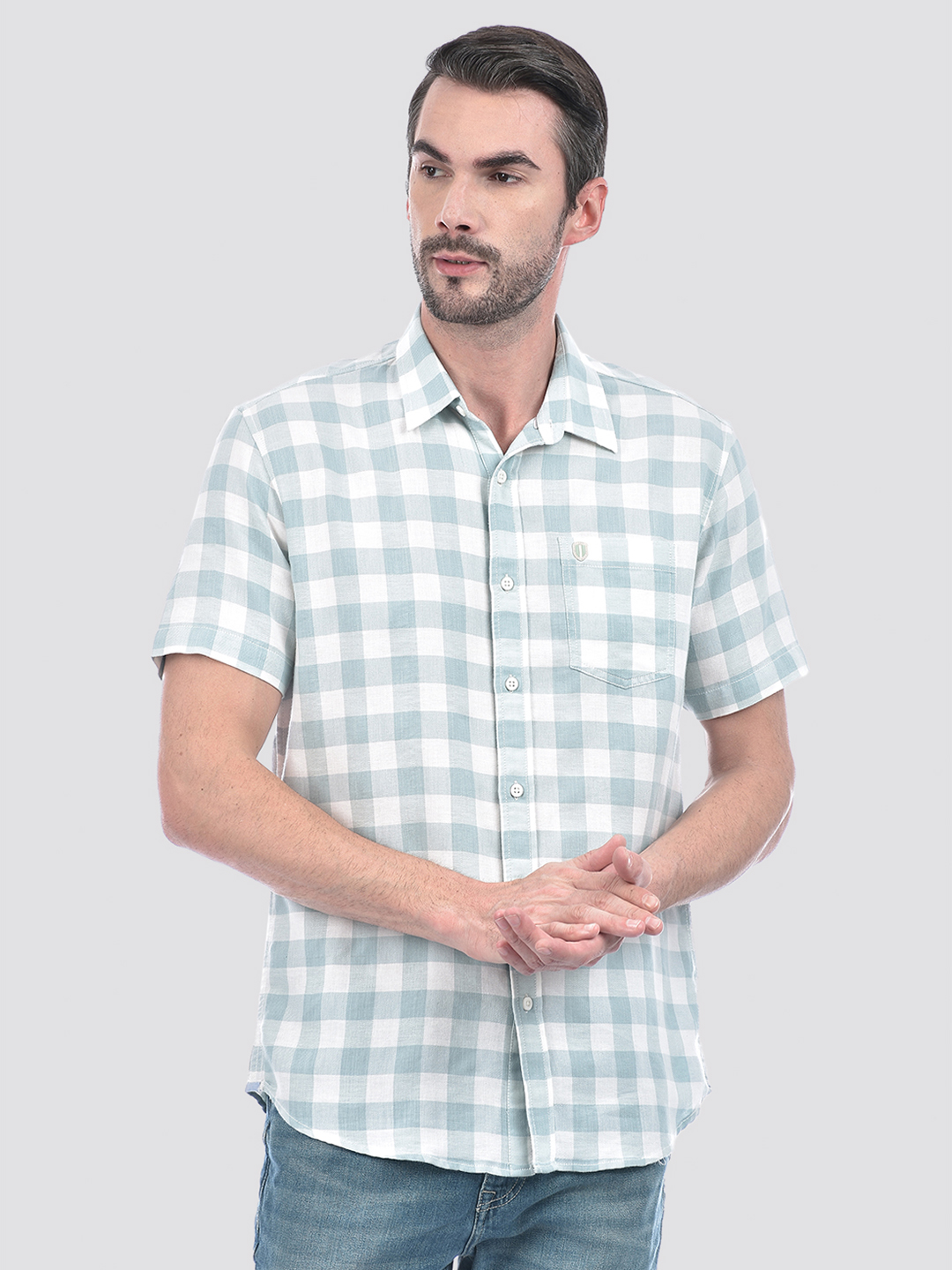 Numero Uno Men Checkered Green Shirt